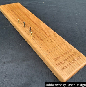 Custom Laser Engraved Cribbage Board