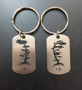 Laser Engraved Stainless Steel Key Chains