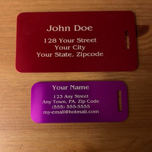 Laser Engraved Luggage Tags