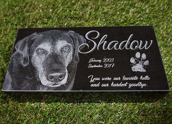 Laser Engraved Granite Pet Memorials