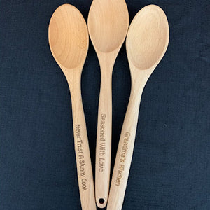 Custom Engraved Wooden  Spoon, Fork, or Flat Spoon