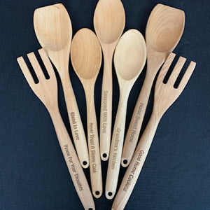 Custom Engraved Wooden  Spoon, Fork, or Flat Spoon